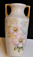 Porcelain VASE C.T. Altwasser Silesia 2 Handled Handpainted Pink Rose Germany picture