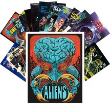 Postcard Pack (24 pcs) Aliens Vintage Trash Sci-Fi Horror Movie Posters CC1078 picture