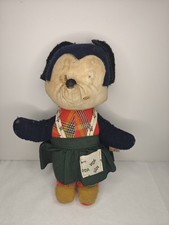 Vintage 1950s Gund J Swedlin Minnie Mouse Plush Plaid Dress Apron AS IS Repair picture