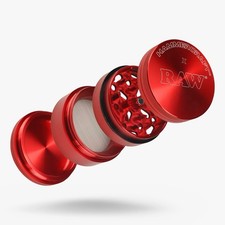 RAW x Hammercraft Four Piece Aluminum Grinder - Red *USA* picture