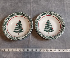 Furio, Italy, Green Sponge, Christmas Tree, Holiday, Pasta Bowl, Set of 2 picture