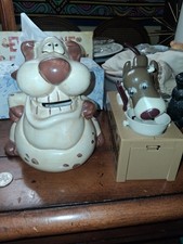 Hungry puppy mechanical piggy bank PLUS ceramic picture