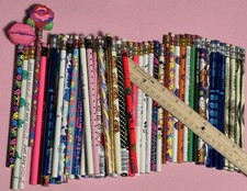 Vintage 1980s 1990s Novelty Pencil Lot (63 Pencils) picture