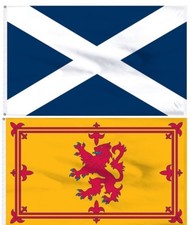 2x3 SCOTLAND FLAG Combo Lot ST ANDREW Cross + Scotland Lion Rampart 2 Flags picture