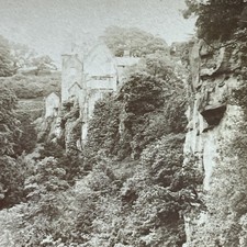 Hawthornden Roslin Castle Scotland Stereoview B. W. Kilburn 1891 picture