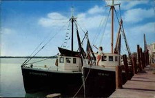 Marathon Florida FL Shrimp Fleet Boats STONINGTON & OCEAN MAID c1950s-60s PC picture