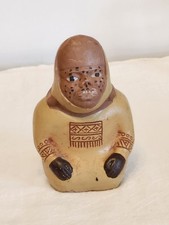Rare Mohican Drinking Vessel Figure Showing Face With Disease Pre-Owned picture