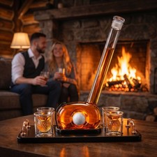 Golf Whiskey Decanter Set with 4 Glasses – 1000ml Golf Club Liquor Decanter Gift picture