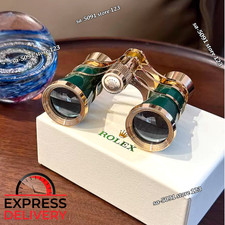 Rolex Green Lacquer Opera Binoculars Gold AD VIP Gift Rare picture