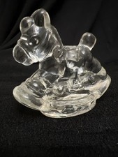 Miniature Glass Rocking Horse Candleholder 2.5 In Tall X 3 In Long picture