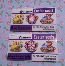 96 Vintage Dennison Easter Seals Stickers Bunnies Chicks Journal Scrapbooking picture