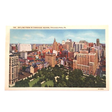 Vintage Postcard Skyline Rittenhouse Square Philadelphia PA  Linen  Aerial View picture