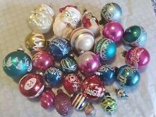 Lot of Vintage Retro MCM Glass Christmas Ornaments Santa Shiny Brite, etc picture