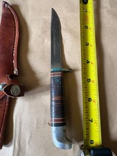 Vintage Western Boulder Colo rareBoy Scouts Hunting Knife leather washer handle picture
