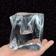 Kosta Boda Twisted Clear Glass Candle Holder Votive Paperweight Thick Sweden VTG picture