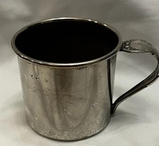 Oneida Tudor Silver Plate Baby Cup Ornate Bent Stemware Silverware Handle VTG picture