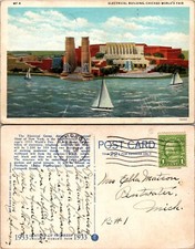 Illinois IL Chicago Worlds Fair 1933 Electrical Building Postcard picture