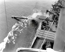 Mahan-Class USS Dunlap Launching a Torpedo WWII 8x10 Photo Print HT4136960 picture