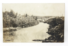 Ironwood Michigan MI Partial Town & River View Vintage Real Photo Postcard RPPC picture