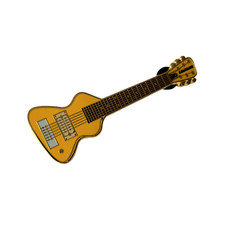 BttF Back to the Future Marty McFly Chiquita Yellow Mini Guitar Lapel Pin picture