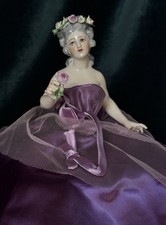 Rare Antique German Dressel & Kister 4 3/4” Half Doll Pin Cushion - Damaged picture