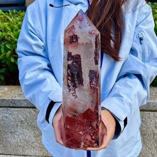5.4LB Natural Red Ghost Pillar Obelisk Mineral Healing Treatment picture