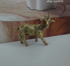 Vintage Solid Brass Tough Goat Figurine Statue Sculpture for Home Decor picture