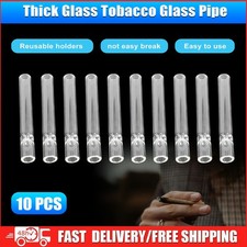 10-piece Thick Pyrex Glass Chillum Tobacco Pipe, Smoking pipe, Smooth One Hitter picture
