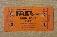 VINTAGE 1990's MINNESOTA STATE FAIR TRAM TOUR TICKET USED 2 PUNCHES picture