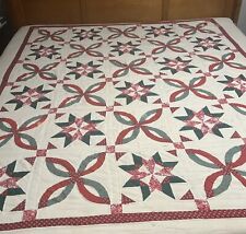 Vintage Grandma Core Twisted Star Quilt 81”x81” picture