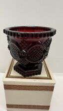 AVON 1876 Cape Cod Collection Vintage Ruby Red Glass SUGAR BOWL Hexagon Base picture