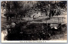 K39/ West Winfield New York RPPC Postcard c1920 View Park Bridge 358 picture