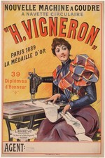Vintage 1889 Sewing Machine Ad Poster 🧵 - 16x24” - Rare Reprint 🤯💯 picture