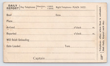 c1910 M & J Tracy Postal Card NYC NY Coal Barge Towing Tugboat Harbor Captain picture