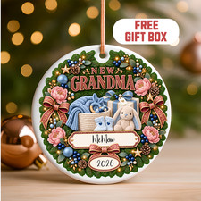 Personalized New Grandma Christmas Ornament 2026 Custom Name Year Gift picture