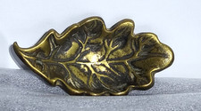 Vintage Brass Leaf Ashtray Peerage England, Trinket Jewelry Holder picture