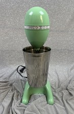 Vintage 1970s Hamilton Beach Jadite Green Drink Master Stainless Cup 65250 WORKS picture