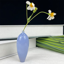 Natural Crystal Blue Chalcedony Vase Practical Decoration Healing Energy Gift picture