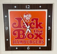 RARE 1970’s Jack in the Box Hamburgers Clock Fast Food Advertising Sign Clown picture