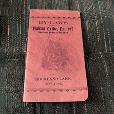1907 Rock Land Lake Tribe No. 267 By-Laws Booklet Improved Order Of Red Men picture