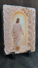 Jesus Christ 3D Stone Plaque Christian Religious Wall Art Heavenly Light5.5*7.5