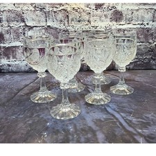 Vintage Set of 6 German Byrdes Collection Hofbauer Crystal Wine Glassess picture