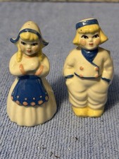 Vintage Ceramic Arts Studio Dutch Boy & Girl Salt/Pepper Shakers Set USA Kitsch  picture