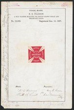 Boston MA 1887 H E Pearson Boston Breakfast Cereals Trademark Registration picture