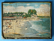 Vintage Capitola, California Beach Scene on Wood - 1948 picture
