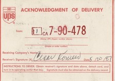 Cesar Romero- Signed Delivery Slip picture