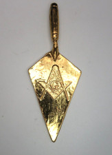 Masonic Miniature Gold Tone Mason Trowel picture