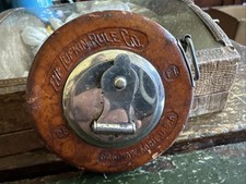 Antique Lufkin 25ft Steel Measuring Tape Leather Case “Challenge” picture