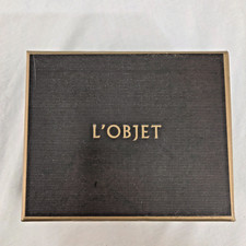 L’objet Three Ring Platinum-Plated & Crystal Napkin Ring Holders Set Of 4 In Box picture