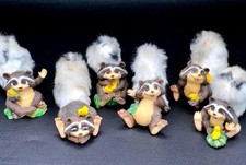 RARE Vintage Collectible Raccoon Figurines Set – HTF Christmas Gift picture